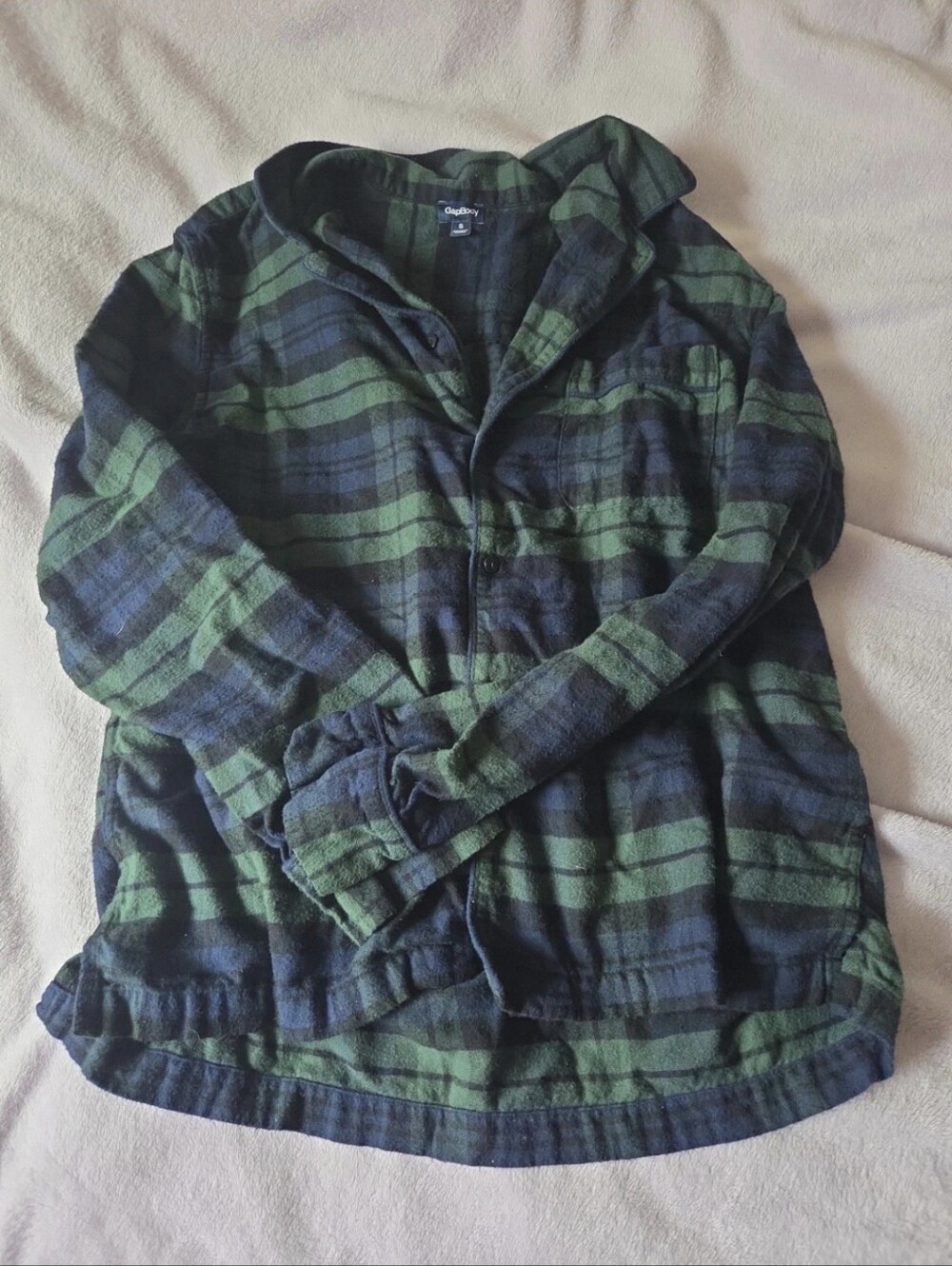 GAP Body Green and Navy Plaid Flannel Pajama Set (Size S)